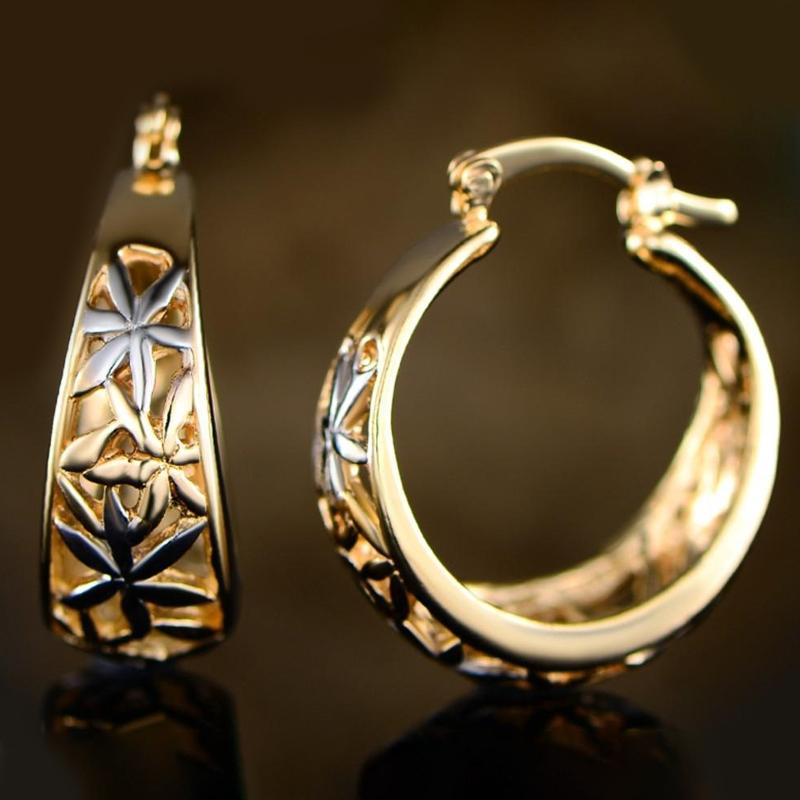 18K Gold Plating Moroccan Filigree Hoop Earrings Jewelry - DailySale
