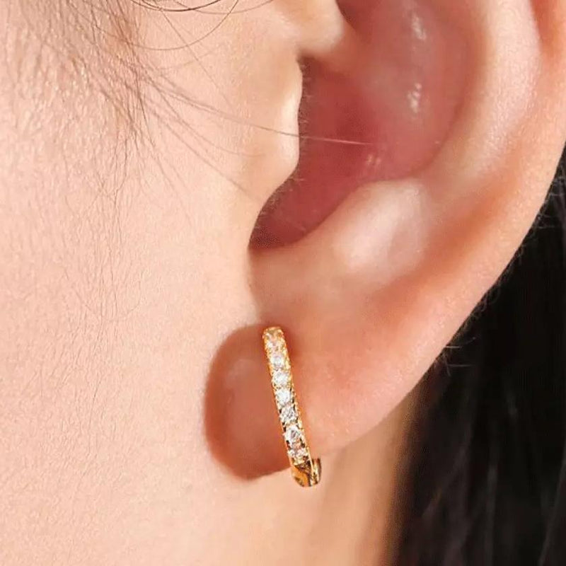 18k Huggie Earrings Made with Swarovski Crystal Earrings - DailySale
