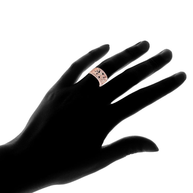 18K Rose Gold Plated Flower Filigree Ring made with Swarovski Elements - Assorted Sizes Jewelry - DailySale