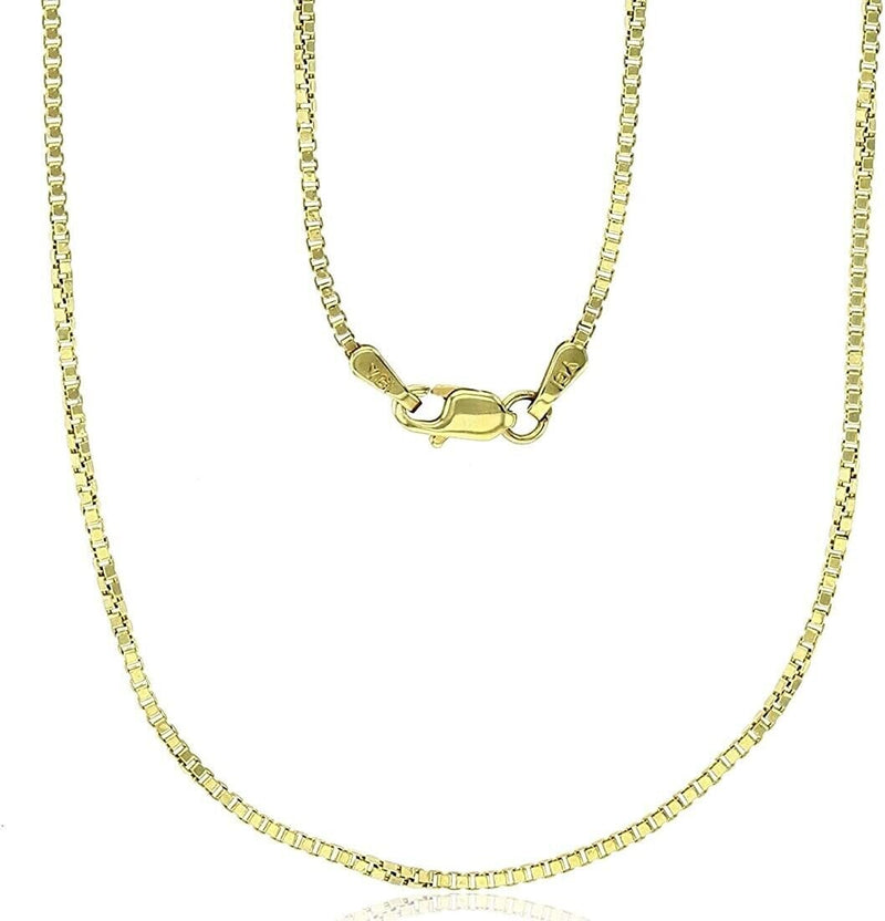 18K Solid Gold Box Chain Necklace Unisex Necklaces - DailySale