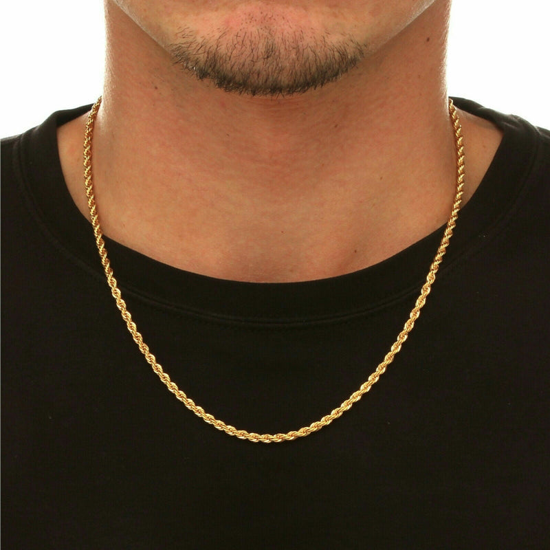 18K Solid Gold Rope Chain Necklace Necklaces 14" - DailySale