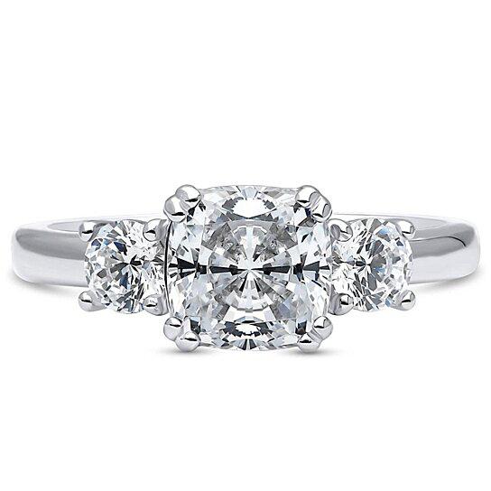 18K White Gold 5.00 Cttw Cushion Cut Engagement Ring Rings 6 - DailySale