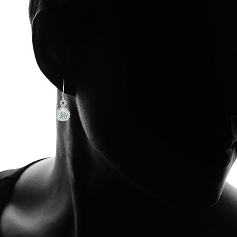 18K White Gold Infinity Crystal Drop Earrings Jewelry - DailySale