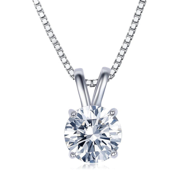 18K White Gold Plated 2.00 Ct Diamond Created Necklace Necklaces - DailySale