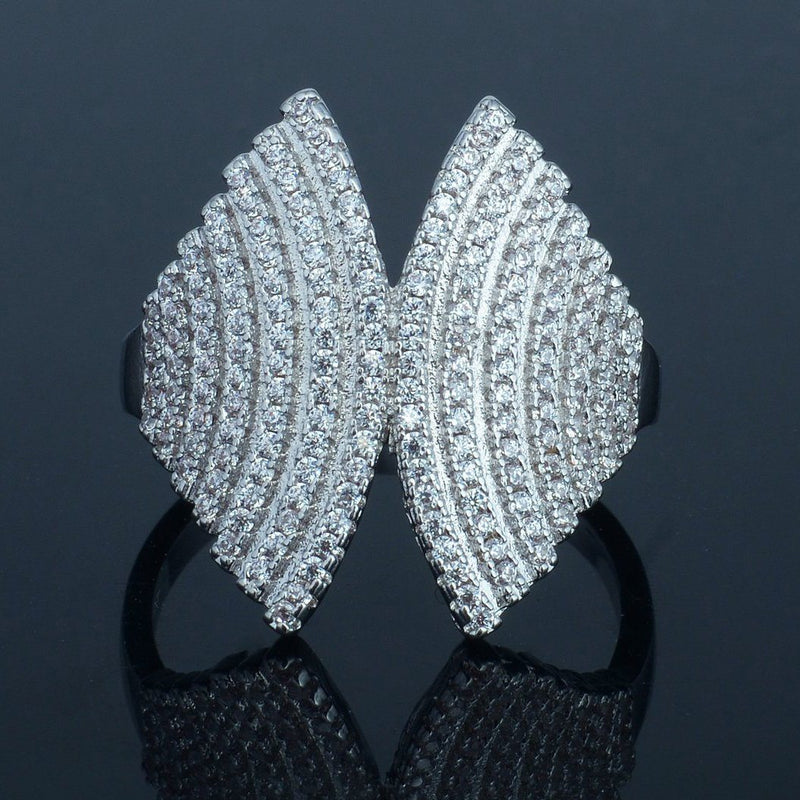 18K White Gold Plated Angel Wing Ring Rings 5 - DailySale