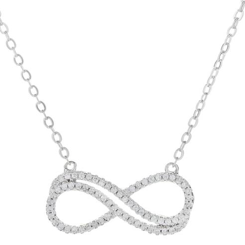 18K White Gold Plated Double Infinity Necklace Necklaces - DailySale
