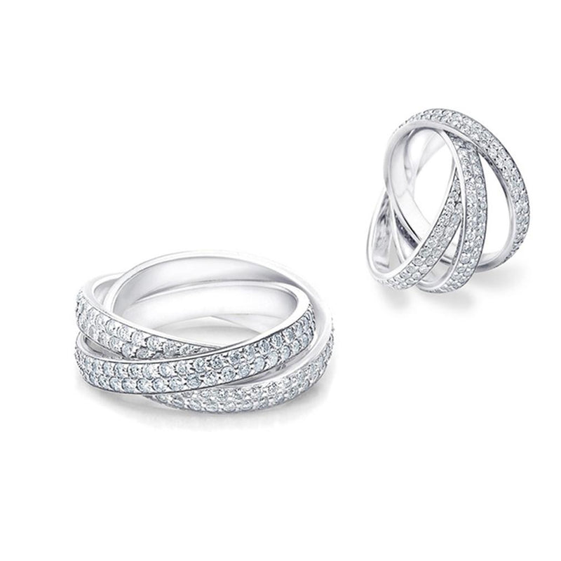 18K White Gold Plated Rolling Eternity Ring Made with Swarovski Elements Jewelry - DailySale