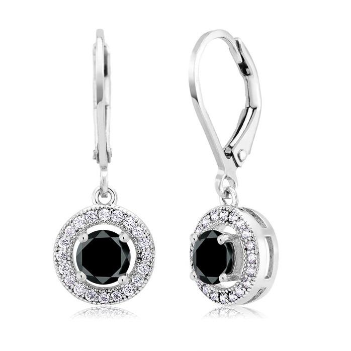 18kt White Gold Cubic Zirconia Drop Jet Earrings Jewelry - DailySale