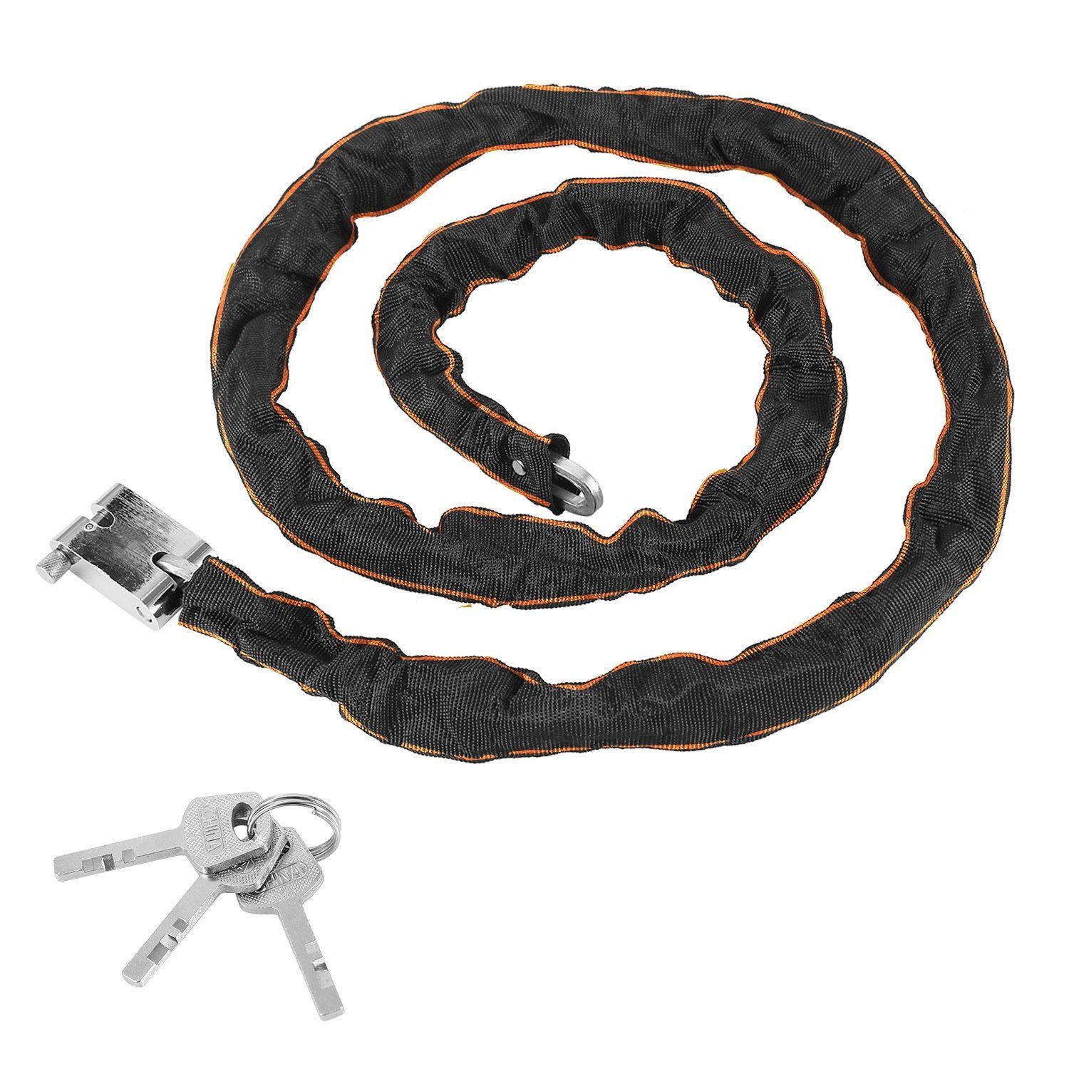 1.8m Bike Chain Lock with 3 Keys Heavy Duty Security Lock Sports & Outdoors - DailySale