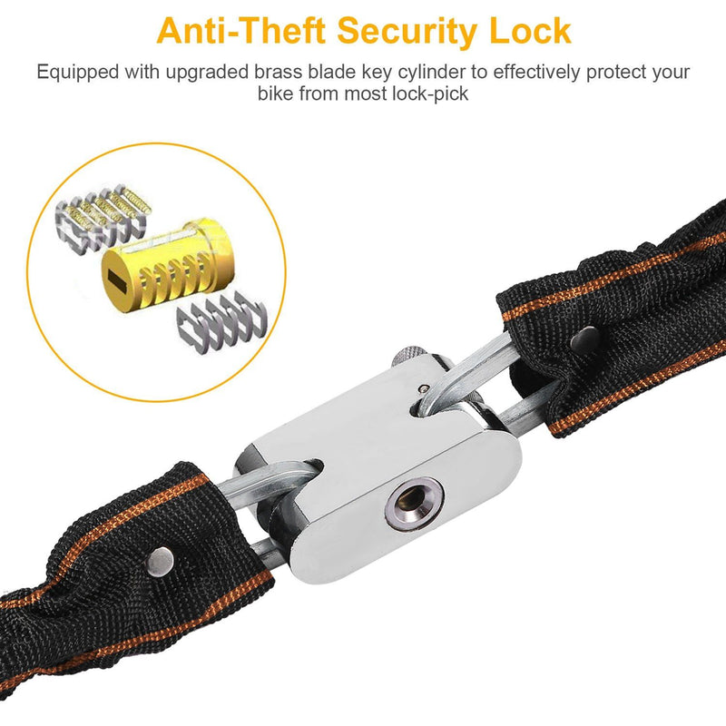 1.8m Bike Chain Lock with 3 Keys Heavy Duty Security Lock Sports & Outdoors - DailySale