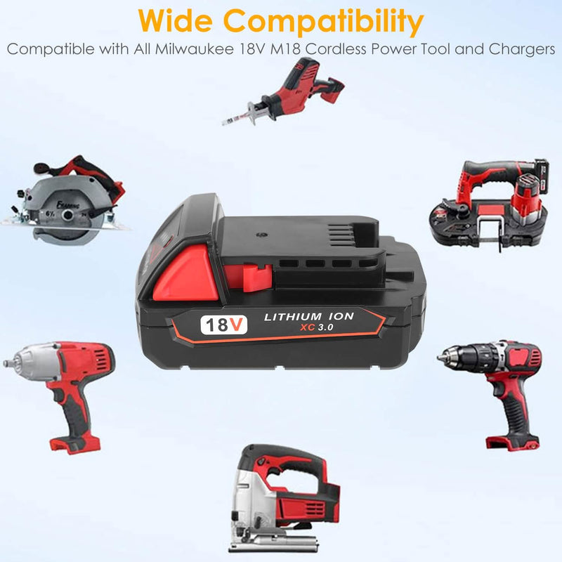 18V Battery Replacement Compatible with Milwaukee M18 Cordless Power Tool Home Improvement - DailySale