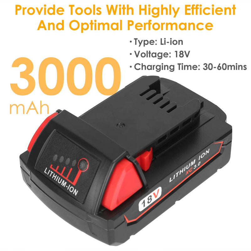 18V Battery Replacement Compatible with Milwaukee M18 Cordless Power Tool Home Improvement - DailySale