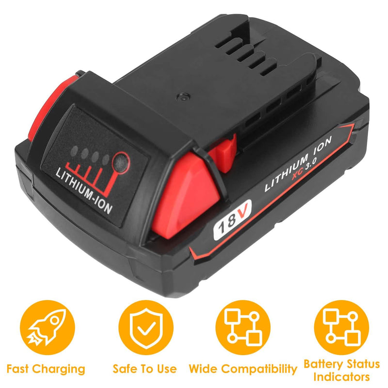 18V Battery Replacement Compatible with Milwaukee M18 Cordless Power Tool Home Improvement - DailySale