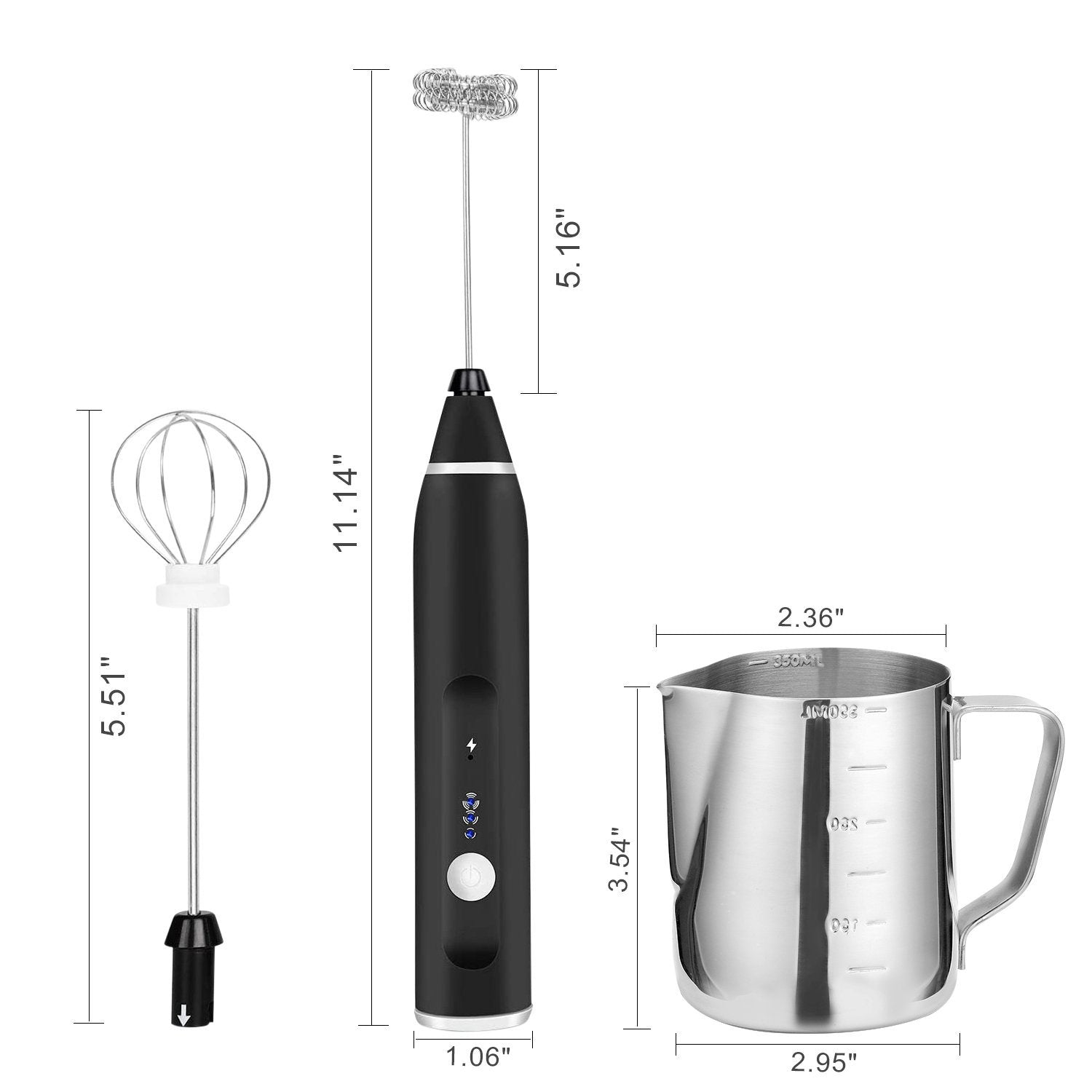 19-Pack: USB Electric Milk Coffee Frother Pitcher Set Kitchen & Dining - DailySale