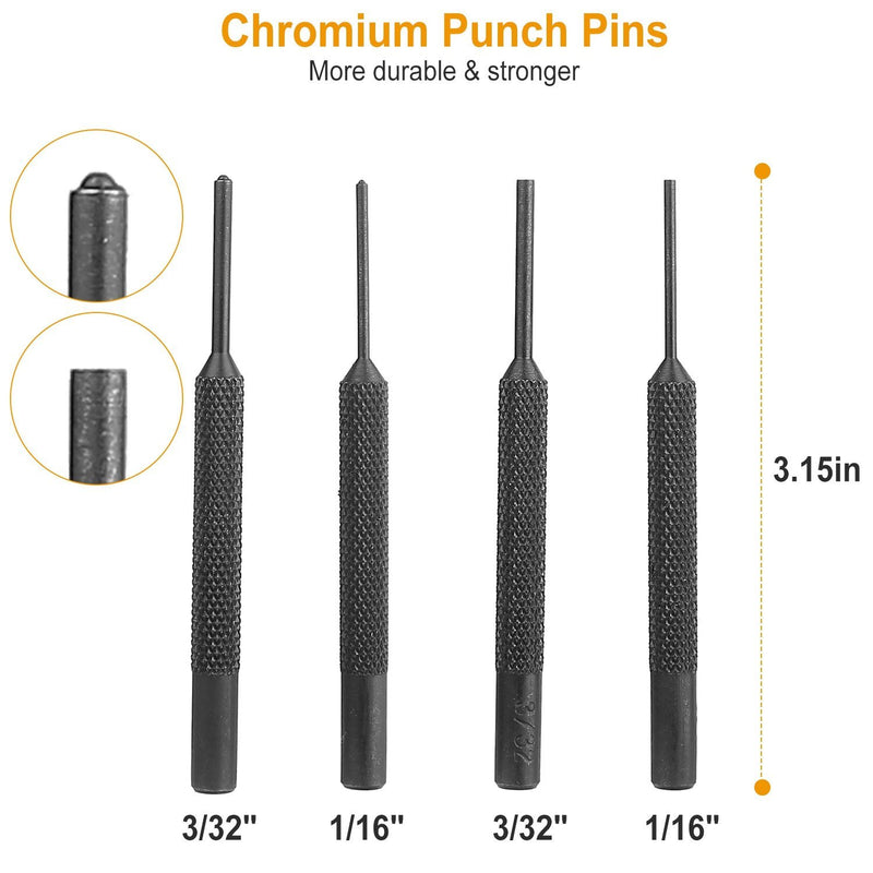 19-Piece: Hammer Punch Set Drift Pin Punch Kit with Portable Storage Box Tactical - DailySale