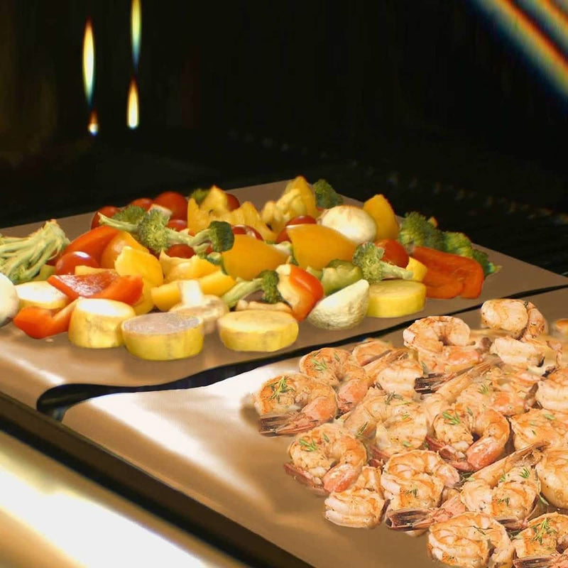 2-Pack Copper-Infused Grill and Bake Mat - Non-Stick BBQ Mats at DailySale