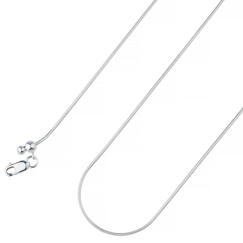 1mm 925 Sterling Silver Adjustable Round Snake Chain Necklaces - DailySale