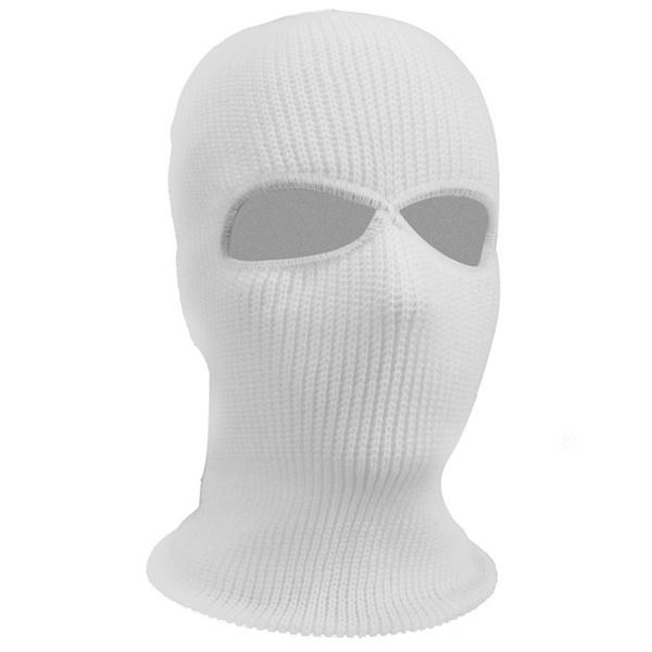 2 Holes Full Face Cover Hood Knitted Balaclava Face Mask Sports & Outdoors White - DailySale
