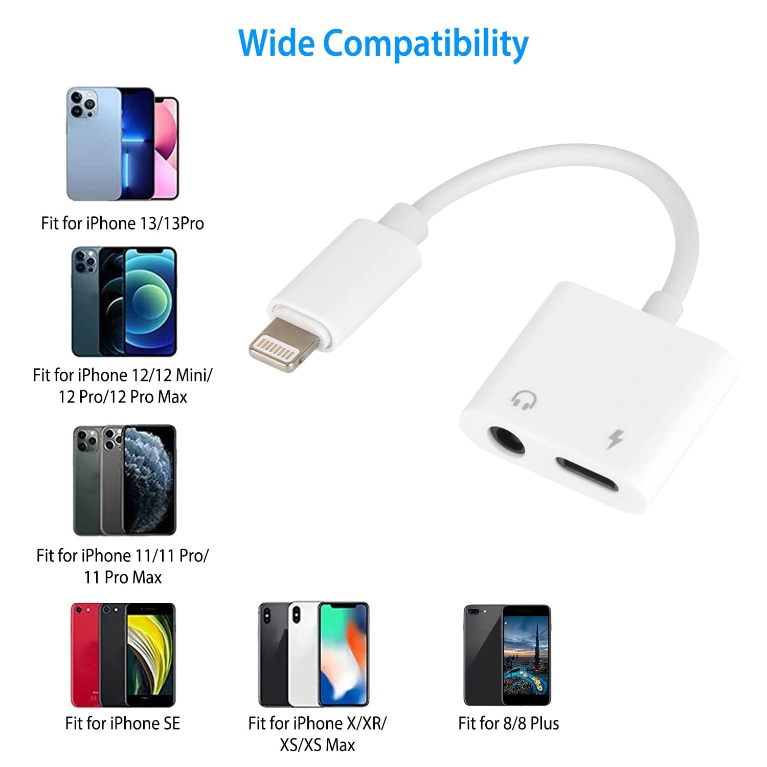 2-in-1 3.5mm Headphone Adapter Charger Audio Splitter Dongle Mobile Accessories - DailySale