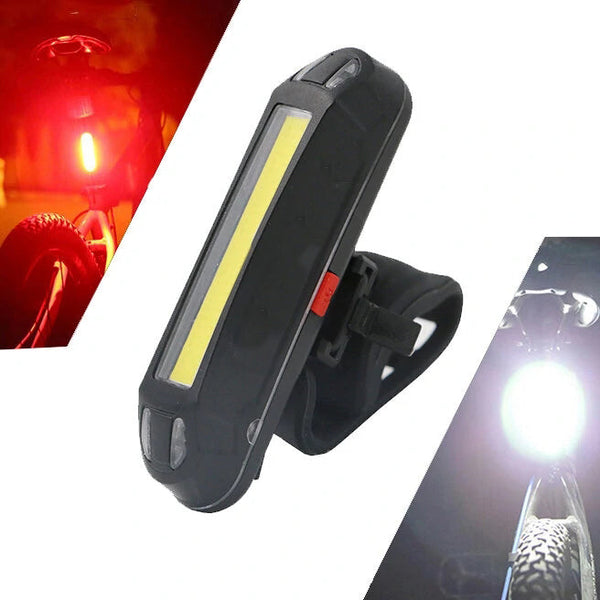 2-in-1 500LM Bicycle USB Rechargeable LED Bike Light Taillight Ultralight Warning Night Sports & Outdoors - DailySale