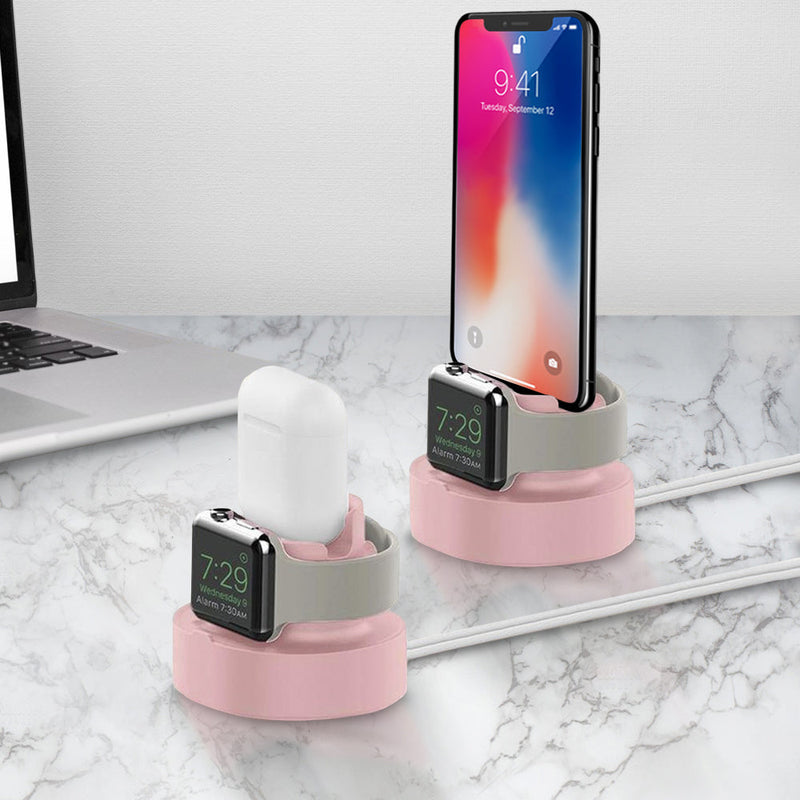 2-in-1 Apple Silicone Charging Stand Mobile Accessories - DailySale
