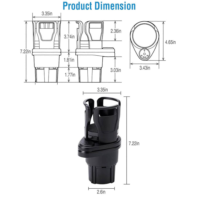 2-in-1 Car Cup Holder Extender Automotive - DailySale
