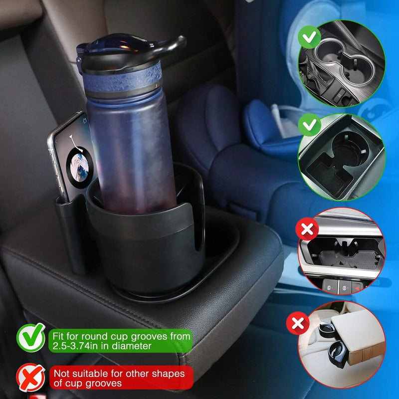 2-in-1 Car Cup Holder with Phone Holder Adjustable Base Automotive - DailySale