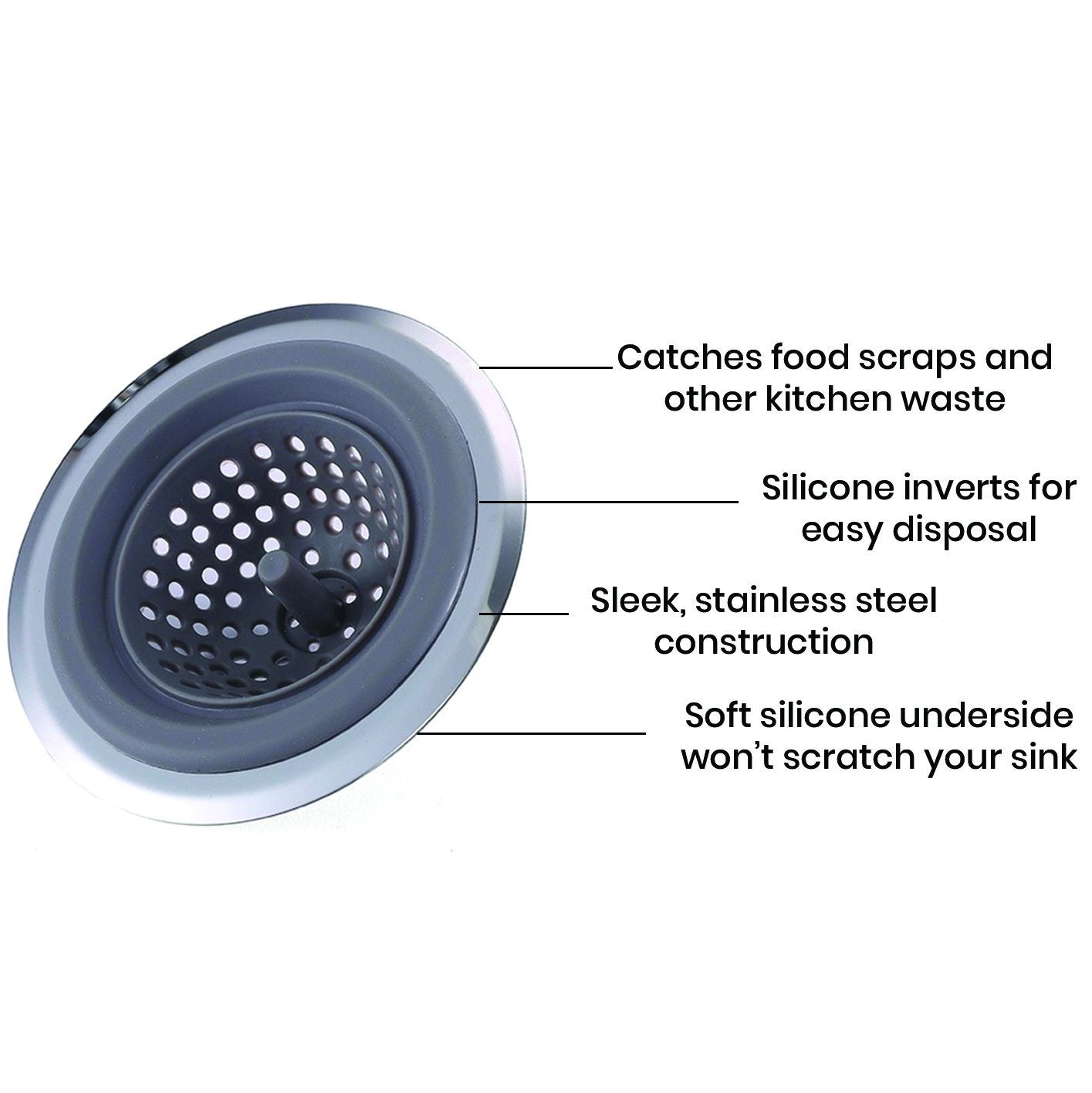 2-in-1 Silicone Sink Strainer with Stopper