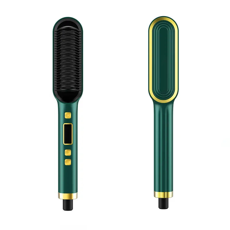 2-in-1 Electric Hair Straightener Brush Curling Comb Beauty & Personal Care - DailySale