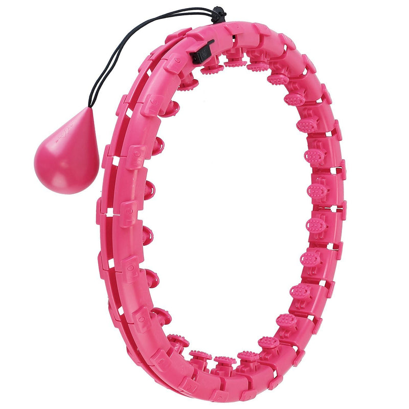 2-in-1 Fitness Hoop 24 Knots Abdomen Fitness Massage Hoops Weighted with 360 Auto Spinning Ball Detachable Knots