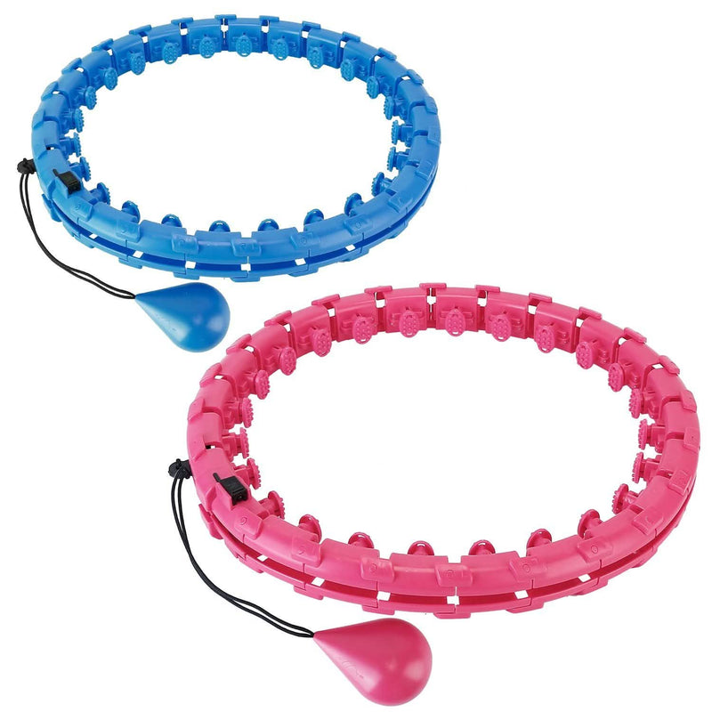 2-in-1 Fitness Hoop 24 Knots Abdomen Fitness Massage Hoops Weighted with 360 Auto Spinning Ball Detachable Knots Fitness - DailySale
