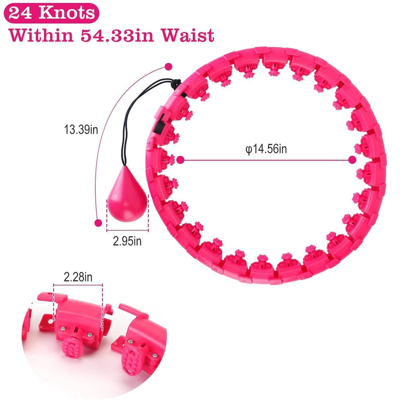 2-in-1 Fitness Hoop 24 Knots Abdomen Fitness Massage Hoops Weighted with 360 Auto Spinning Ball Detachable Knots Fitness - DailySale