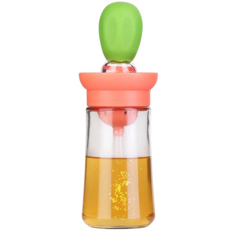 2-in-1 Glass Olive Oil Dispenser with Silicone Dropper