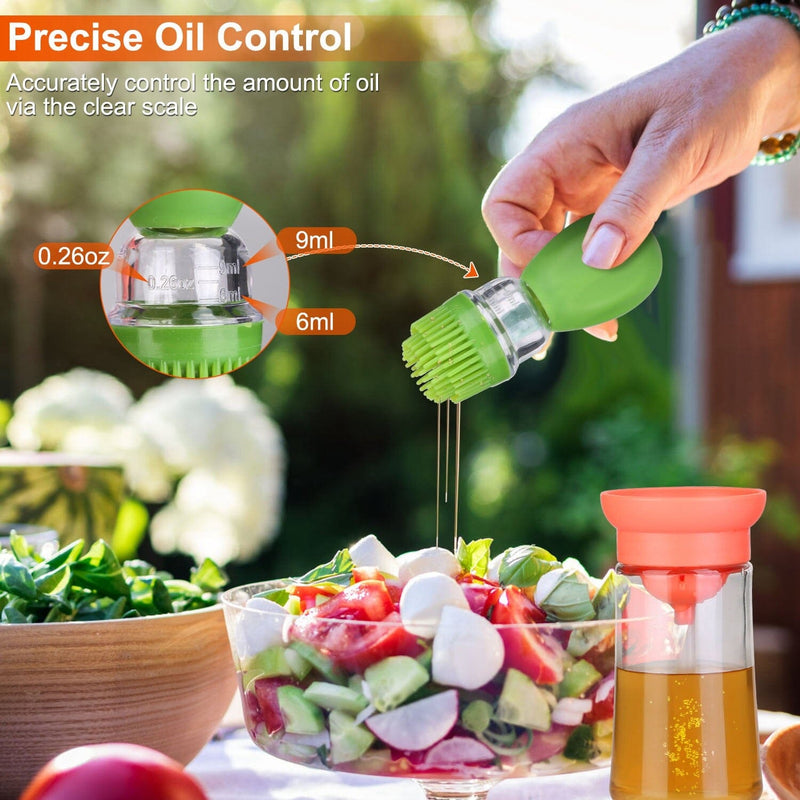 2-in-1 Glass Olive Oil Dispenser with Silicone Dropper Kitchen Tools & Gadgets - DailySale