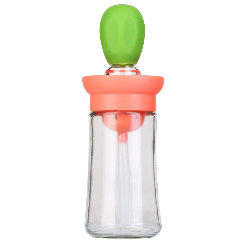 2-in-1 Glass Olive Oil Dispenser with Silicone Dropper