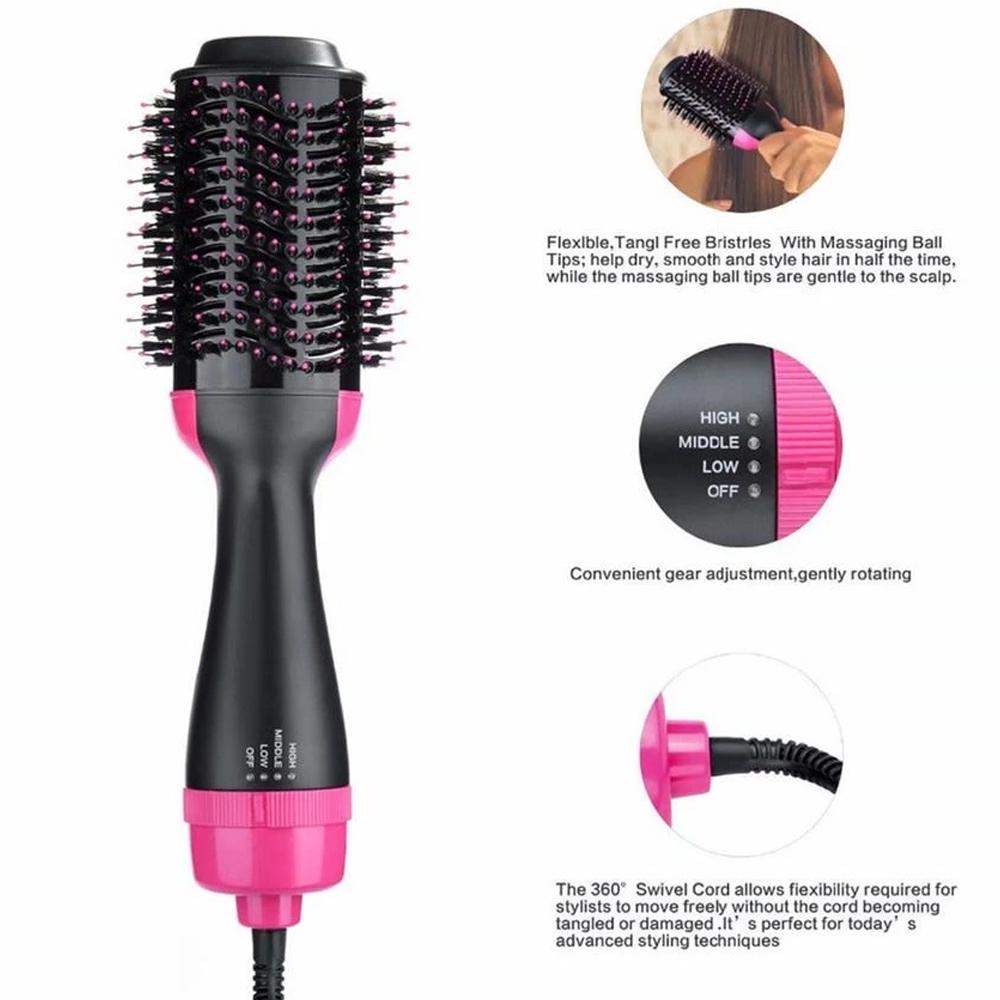 2-in-1 Hair Dryer Volumizer Hot Hair Brush Roller Comb Beauty & Personal Care - DailySale