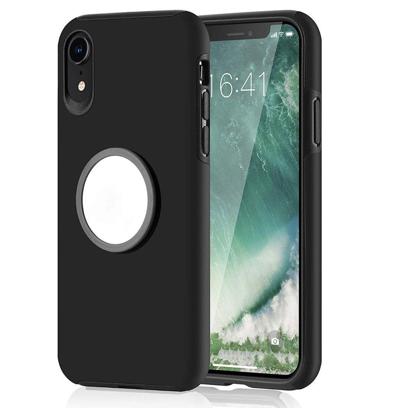 2-in-1 Hybrid Hard PC Covers Soft Rubber Shockproof Bumper Case Phones & Accessories Black iPhone XR - DailySale