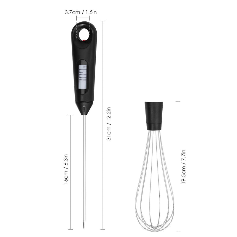 2-in-1 Instant Read Food Thermometer and Egg Whisk Kitchen & Dining - DailySale