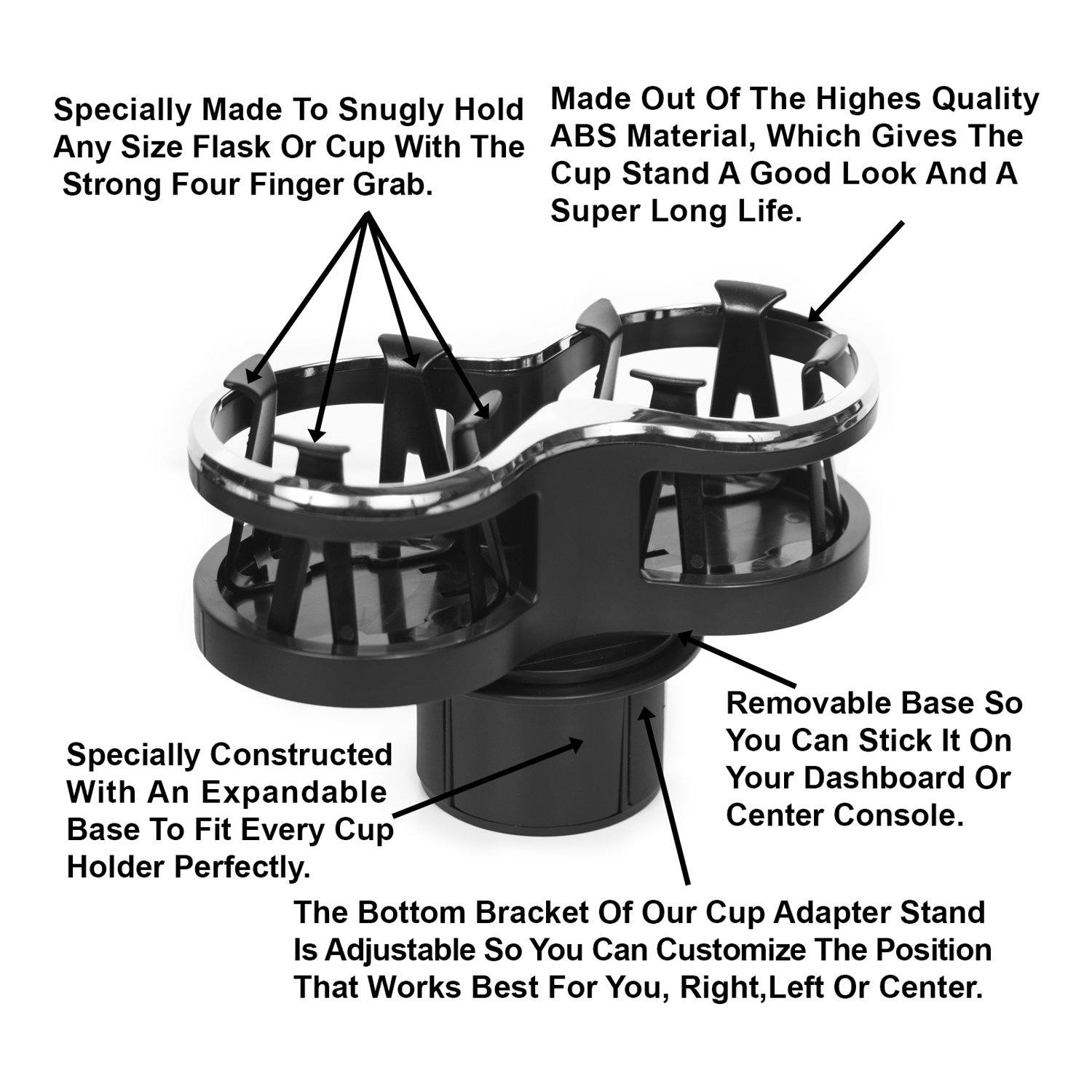 Upgrade Your Car Cup Holder With This Adjustable Expander - Fits