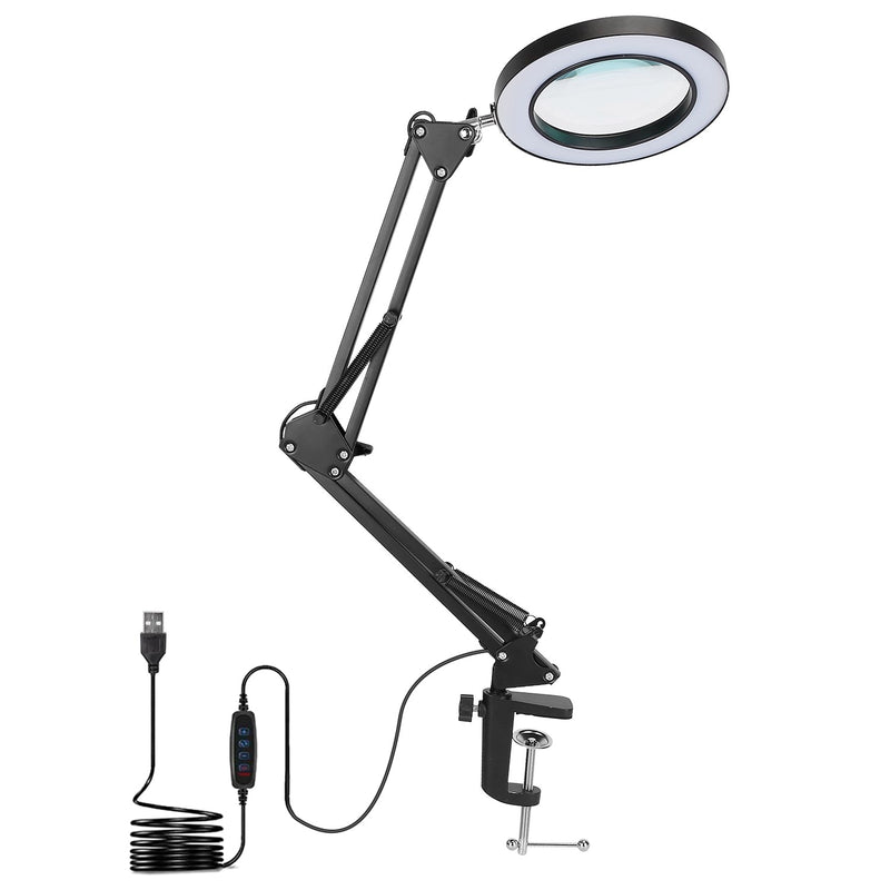 2-in-1 LED Magnifier Desk Lamp with 8x Magnifying Glass Indoor Lighting - DailySale