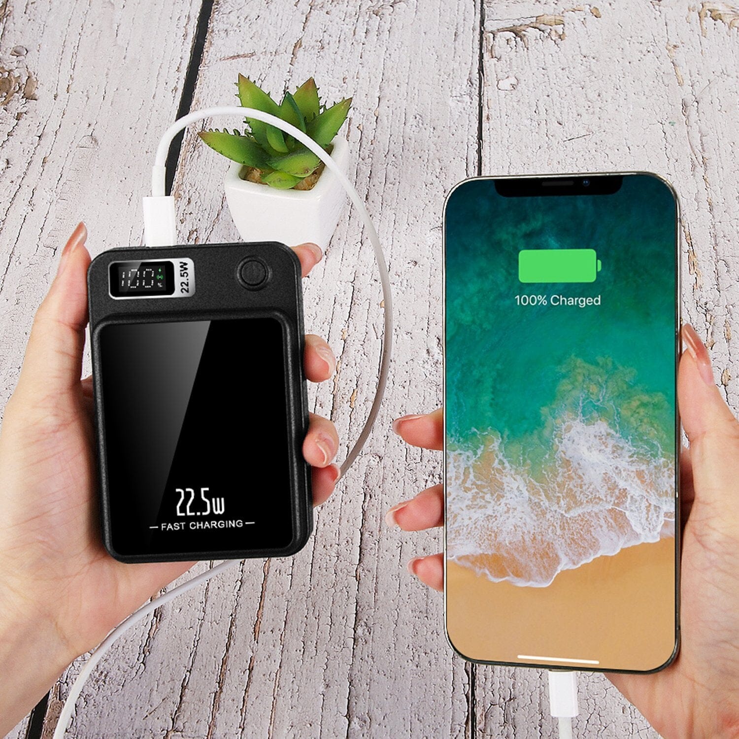 2-in-1 Magnetic Wireless Power Bank 10000mAh PD20W Fast Charger Mag Safe Mobile Accessories - DailySale