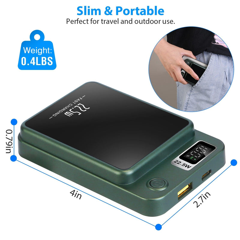 2-in-1 Magnetic Wireless Power Bank 10000mAh PD20W Fast Charger Mag Safe Mobile Accessories - DailySale