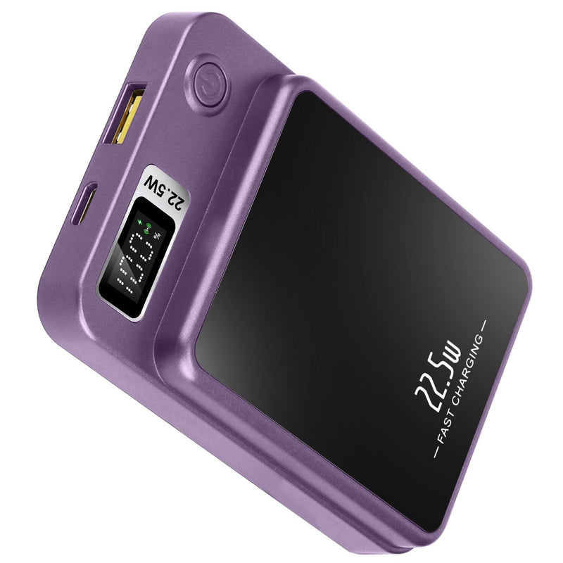 2-in-1 Magnetic Wireless Power Bank 10000mAh PD20W Fast Charger Mag Safe Mobile Accessories Purple - DailySale