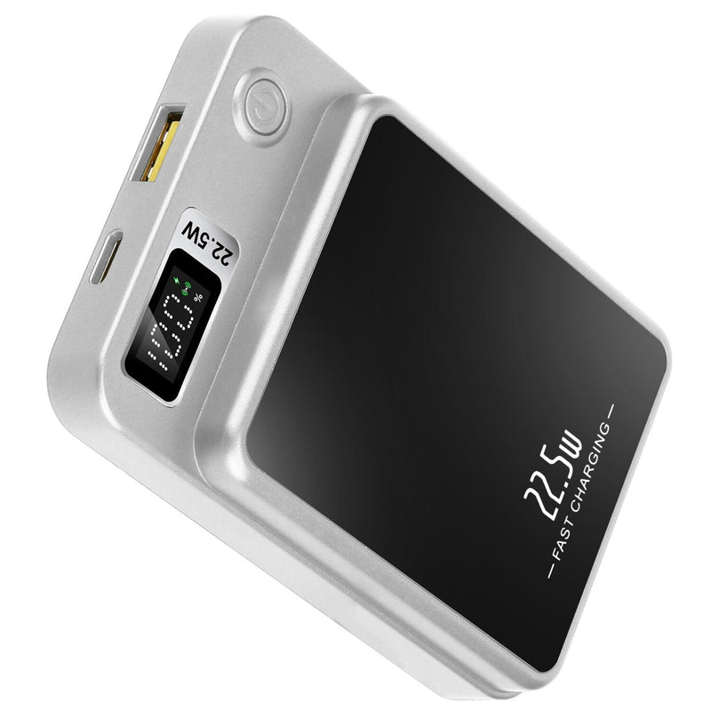 2-in-1 Magnetic Wireless Power Bank 10000mAh PD20W Fast Charger Mag Safe Mobile Accessories White - DailySale