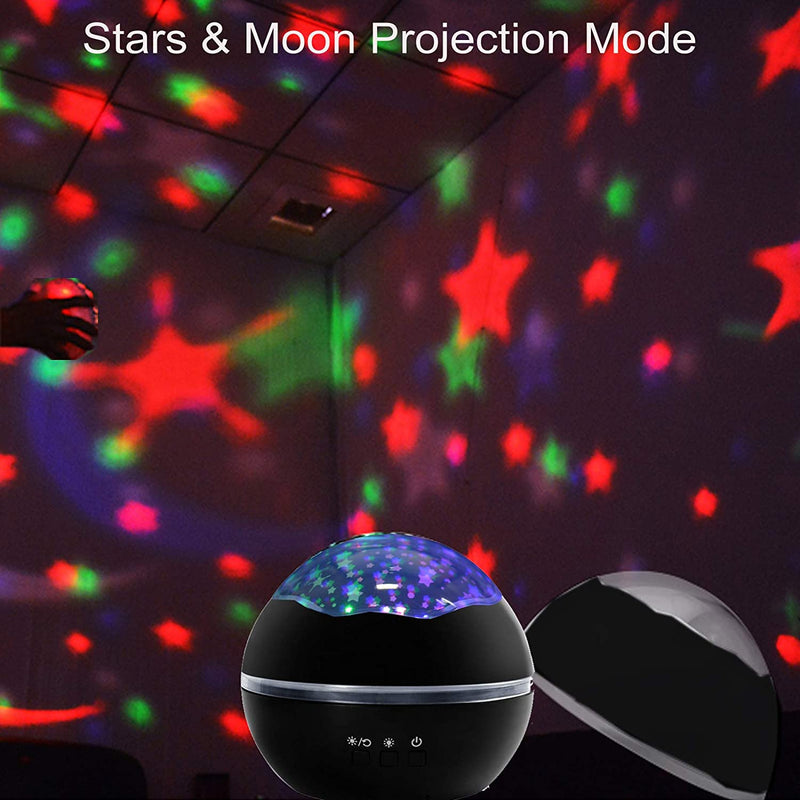 2-in-1 Ocean Star Night Light Projector Lamp 360 Degree Rotating Indoor Lighting - DailySale