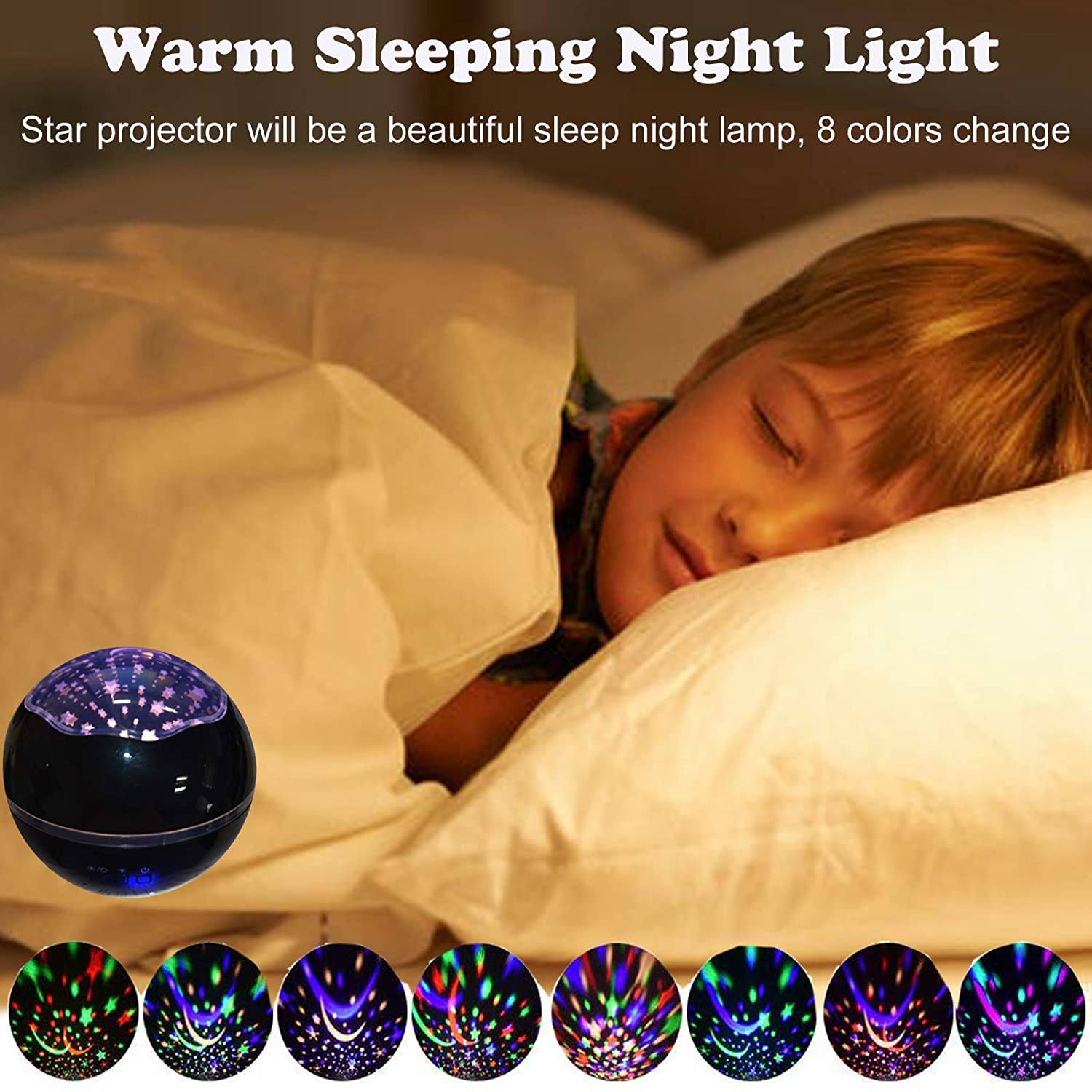 2-in-1 Ocean Star Night Light Projector Lamp 360 Degree Rotating Indoor Lighting - DailySale