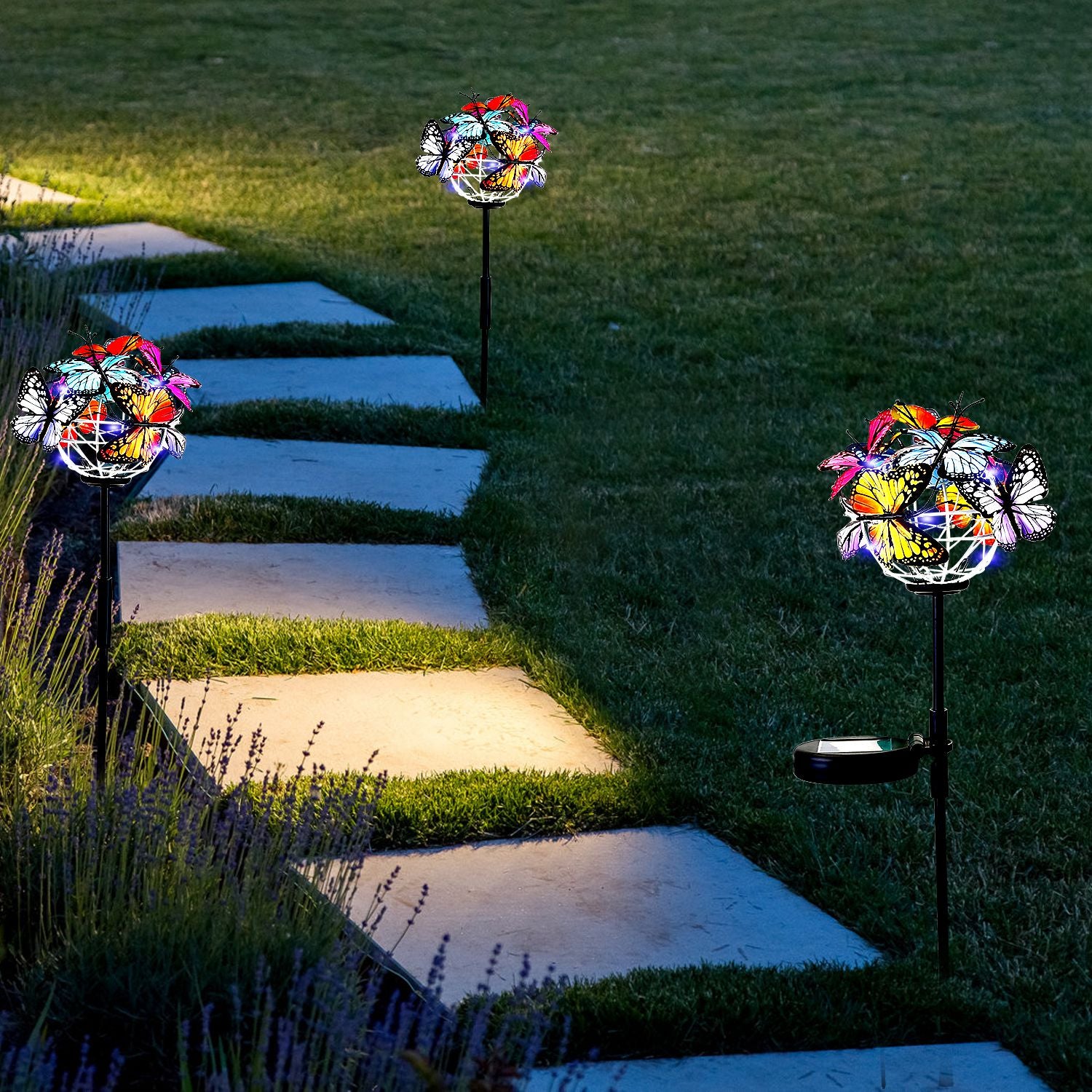 2-in-1 Outdoor Butterfly Solar Light Yard Stake Outdoor Lighting - DailySale