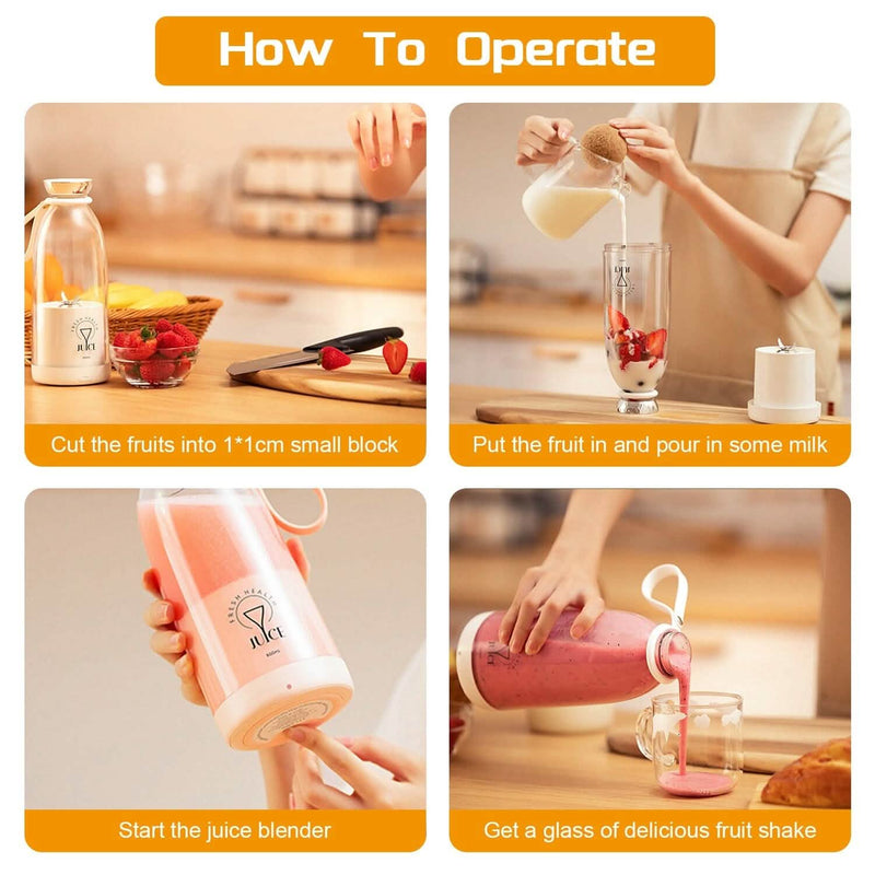 2-in-1 Portable Fruit Blender Rechargeable Kitchen Tools & Gadgets - DailySale