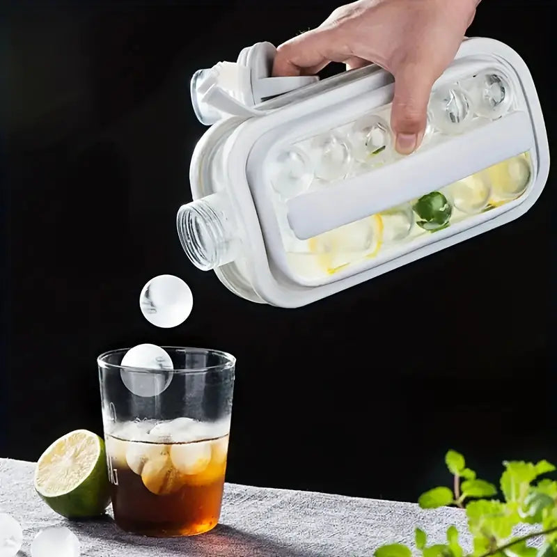 2-in-1 Portable Ice Ball Maker Kettle With 17 Grids Flat Body Lid Cooling Ice Pop/Cube Molds Kitchen Tools & Gadgets - DailySale