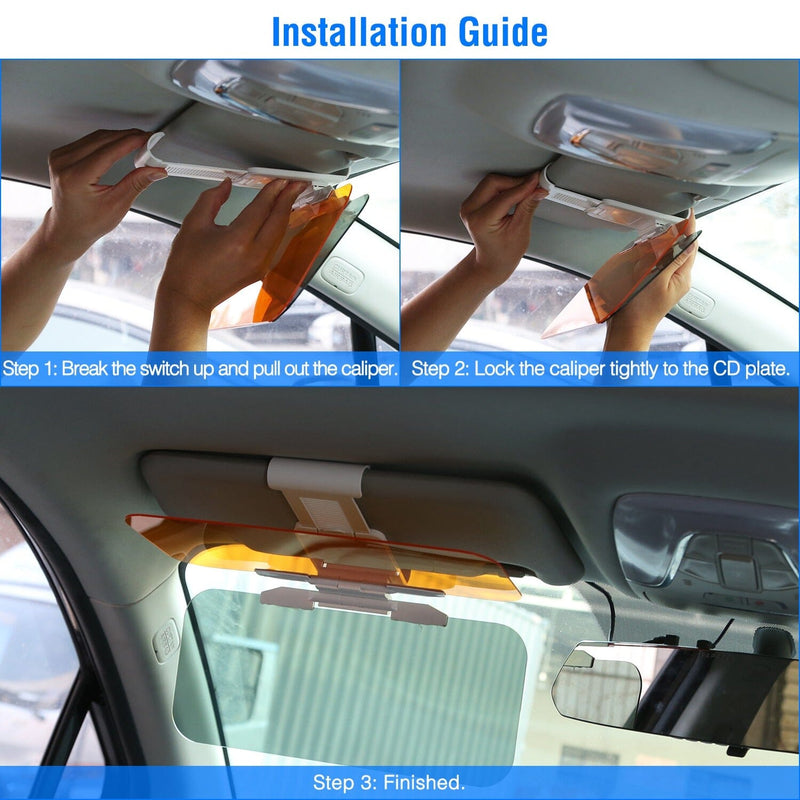 2-in-1 Sun Visor Extender with Adjustable View Angles Automotive - DailySale